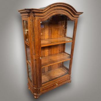 Display Cabinet - solid oak, brass - 1780